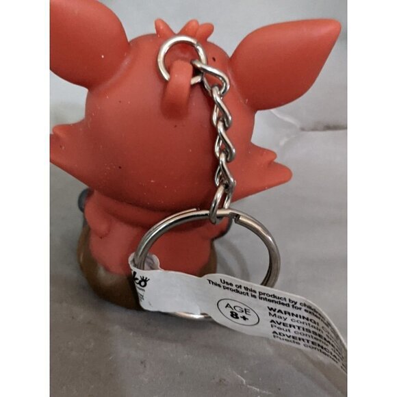 NWT Five night at   Freddys keychain  Foxy  Rubber orange red   2" - Picture 3 of 4